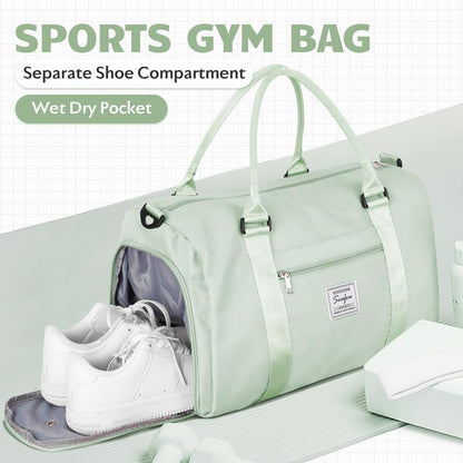 Kibachev Gym Bag for Women & Men with Shoe Compartment, Wet & Dry Sections, Travel & Fitness Workout Bag, Durable Sports Carryall