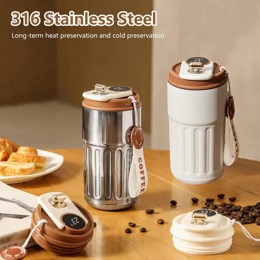 Smart Thermos Bottle with LED Temperature Display – 316 Stainless Steel Tumbler Mug, Portable Vacuum Flask, Insulated Coffee Cup
