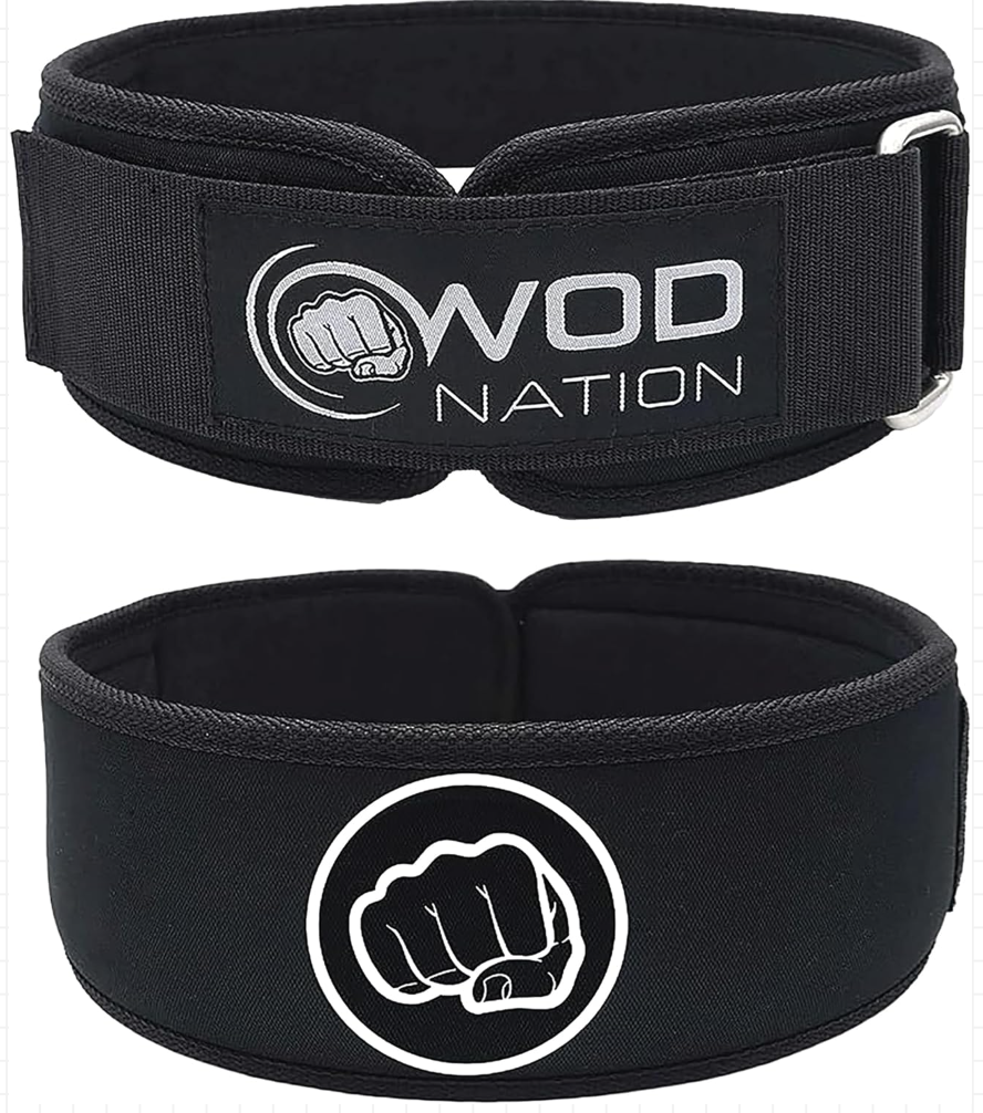 4-Inch PRO Weight Lifting Belt for Men & Women – Adjustable Nylon Gym Belt for Deadlifts, Squats & Powerlifting – Firm Back Support with Quick-Adjust Velcro – Unisex Sizing (S–XL)