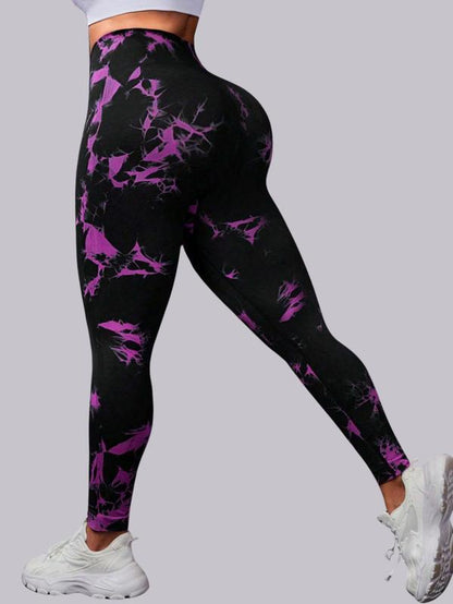 6-Pack Tie-Dye High-Waisted Leggings for Women – Squat-Proof, Rear-Lifting Tummy Control Yoga & Workout Pants