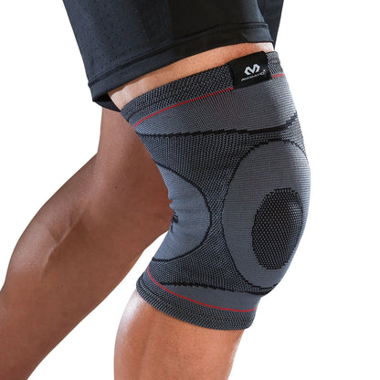 Unisex Fitness Knee Compression Knit Sleeve with Gel Buttress (L/XL)