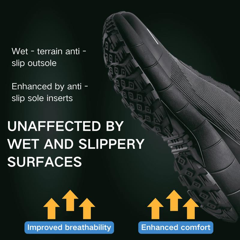 MENCCO Men's Lacing-Free Waterproof Running, Walking & Tennis Shoes, Comfortable Athletic Gym Sneakers with Cushioning for Jogging & Workouts