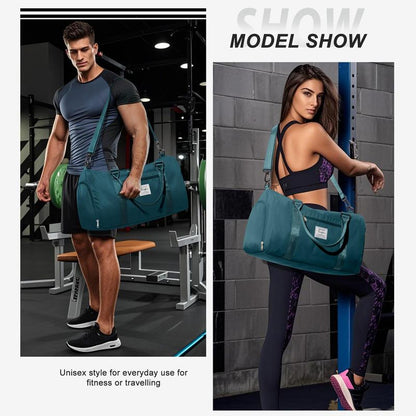 Kibachev Gym Bag for Women & Men with Shoe Compartment, Wet & Dry Sections, Travel & Fitness Workout Bag, Durable Sports Carryall