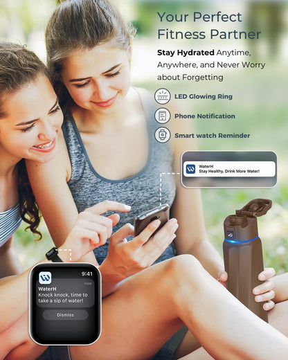 WaterH Boost Smart Water Bottle – 32oz Hydration Tracker with App, LED Reminders & 24-Hour Temperature Control