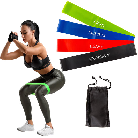 Resistance Bands Exercise Loops- Set of 4 Resistant Workout Bands for Fitness Muscle Toning