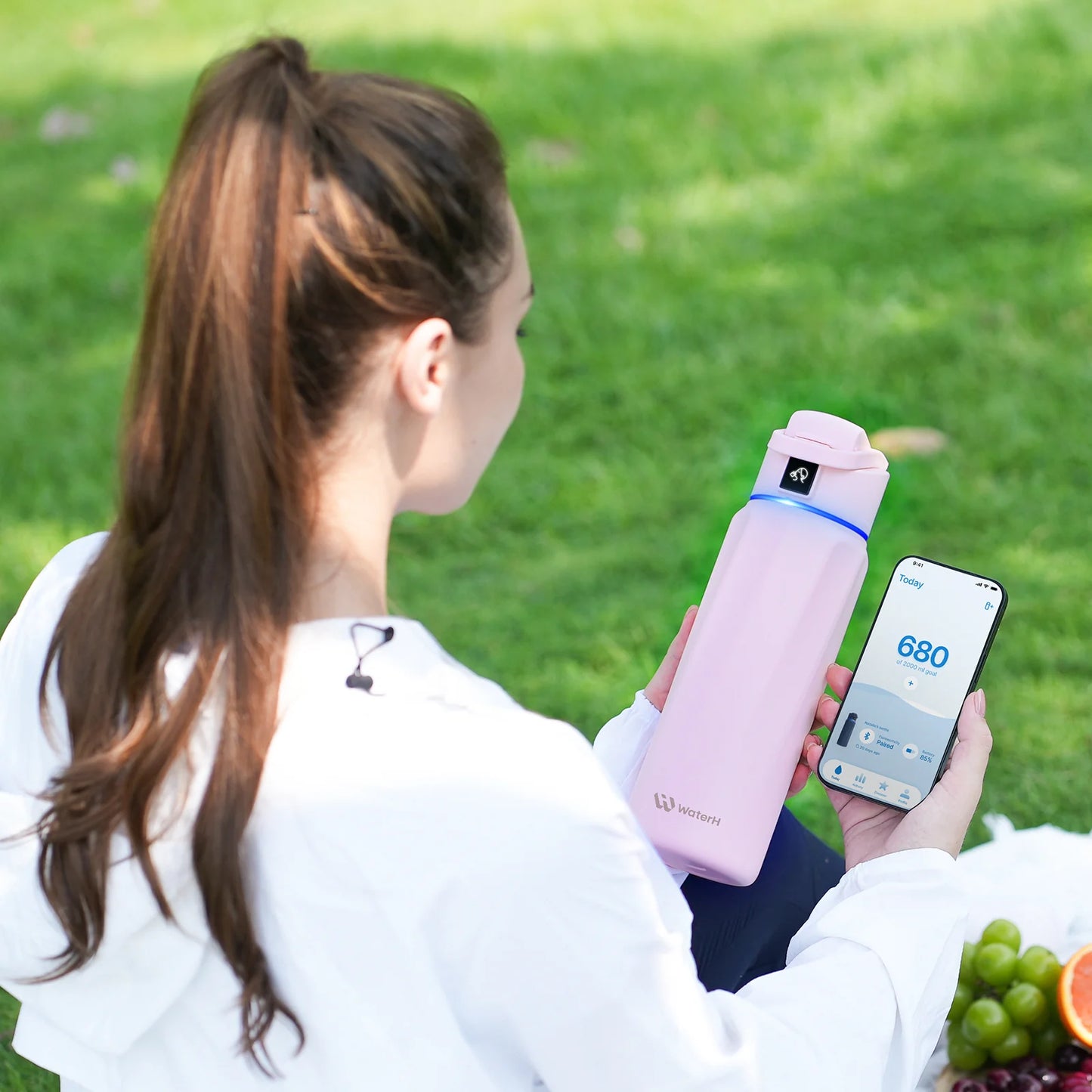 WaterH Boost Smart Water Bottle – 32oz Hydration Tracker with App, LED Reminders & 24-Hour Temperature Control